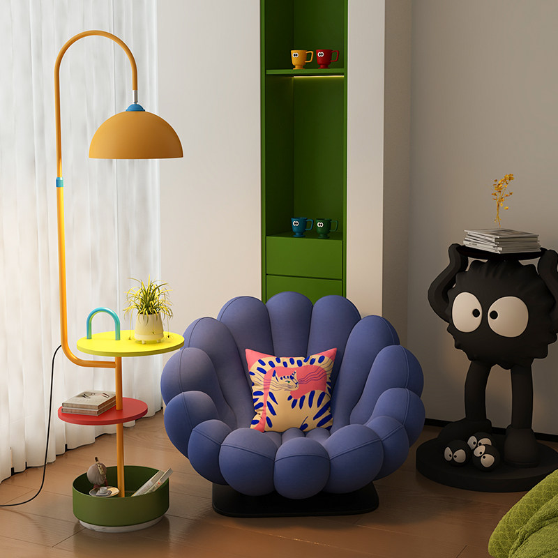 孟菲斯落地灯客厅沙发旁装饰氛围灯具书房茶室置物架一体立式台灯,淘宝优惠券,粉丝福利购,淘宝优惠卷