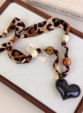 美拉德咖系颈链毛衣链复古小众