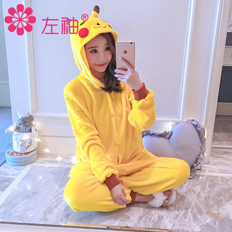 卡通连体女套装秋冬季法兰绒睡衣 睿帕朵睡衣/家居服套装