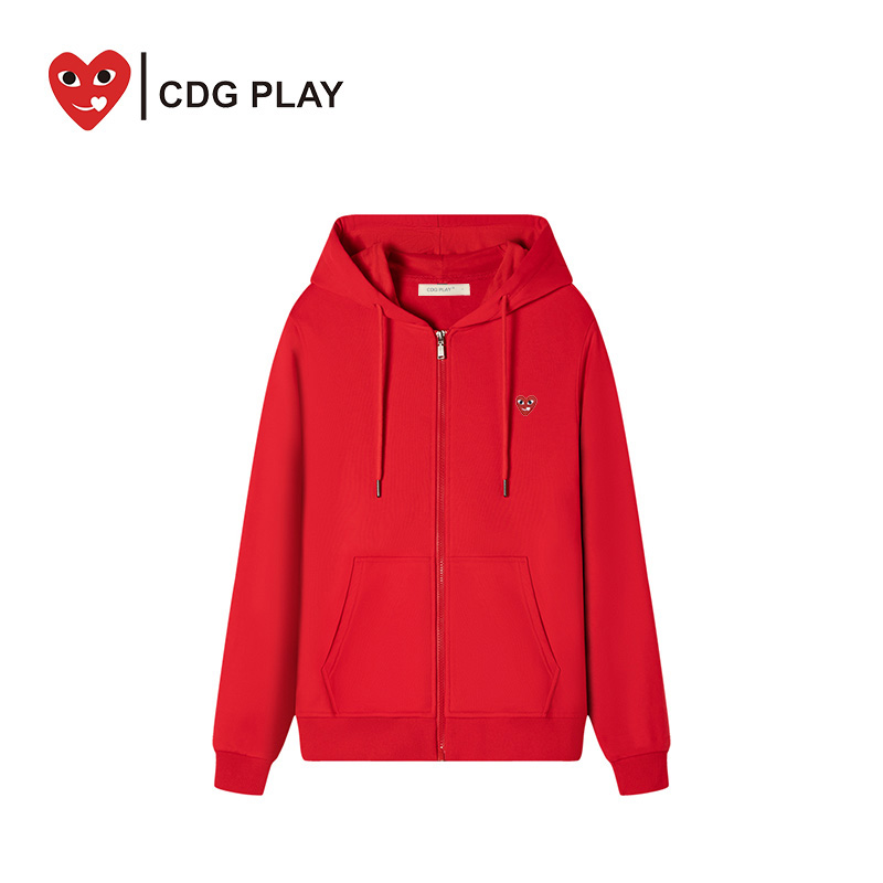 CDG PLAY开衫外套2023年新款秋冬情侣装卫衣INS潮红心上衣男女