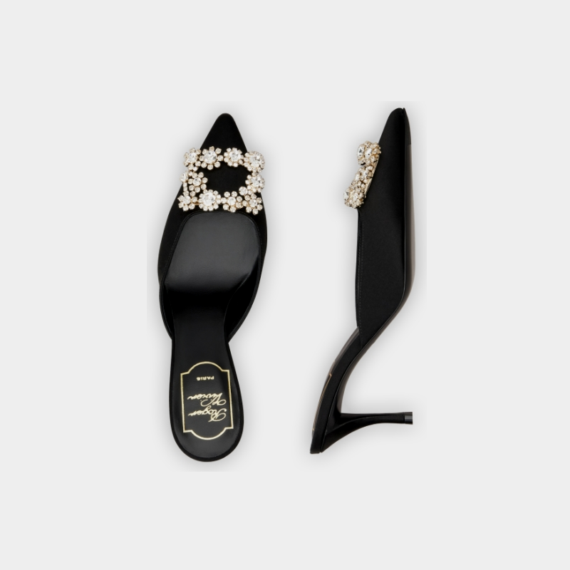 【新年礼物】Roger Vivier/RV女鞋Efflorescence饰扣猫跟穆勒鞋,淘宝优惠券,粉丝福利购,淘宝优惠卷