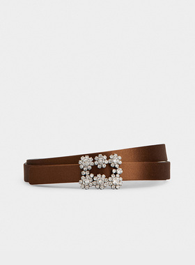【代言人同款】Roger Vivier/新品RV女鞋Efflorescence织物腰带
