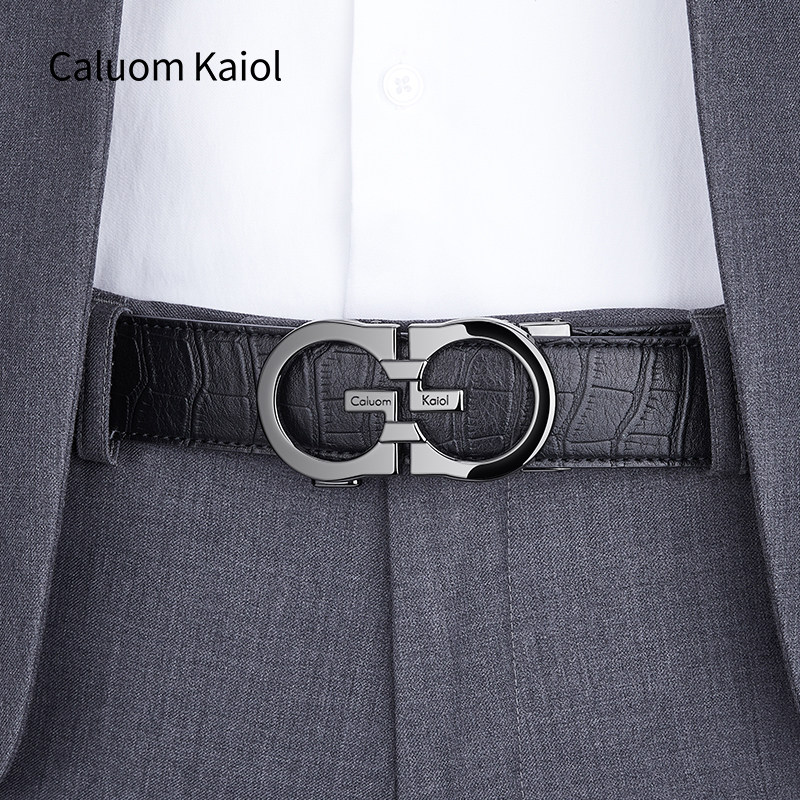 男士头层牛皮自动扣正品高档皮带 CaluomKaiol腰带/皮带/腰链