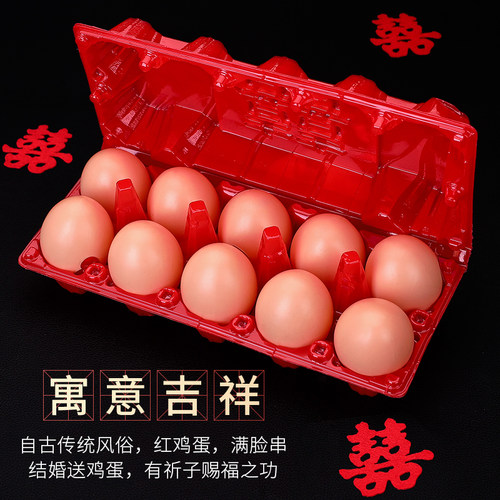 创意透明塑料鸡蛋盒子托盒结婚宝宝诞生满月礼盒回礼喜蛋托包装盒 - 图2