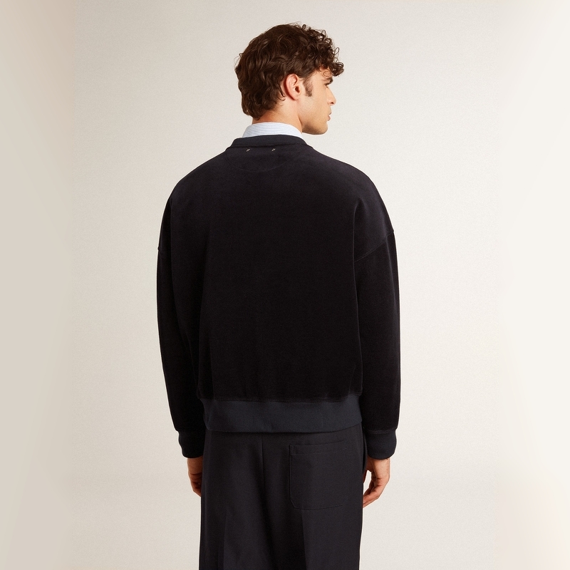 Golden Goose男Journey字母黑色圆领运动卫衣GGDB - 图0