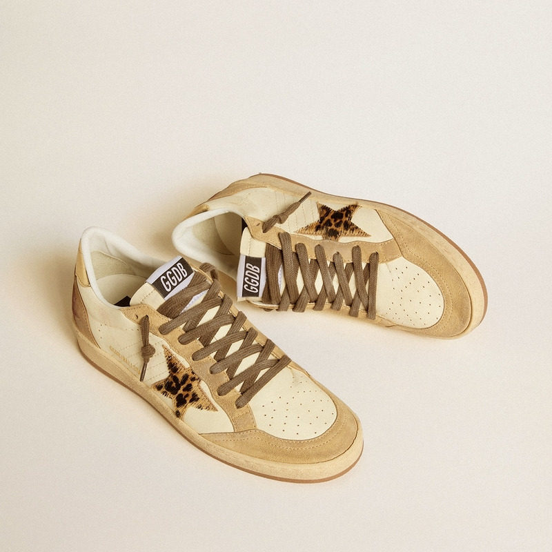 【线上限定】Golden Goose女Ball Star豹纹星运动休闲脏脏鞋GGDB,淘宝优惠券,粉丝福利购,淘宝优惠卷