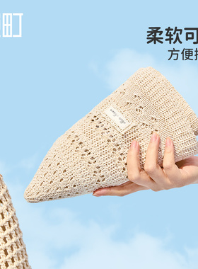 畹町可折叠镂空针织盆帽海边度假风防晒渔夫帽女防晒遮阳帽子