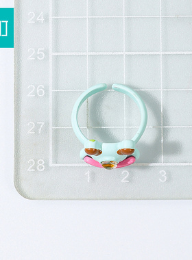 畹町蓝色小怪物开口戒指