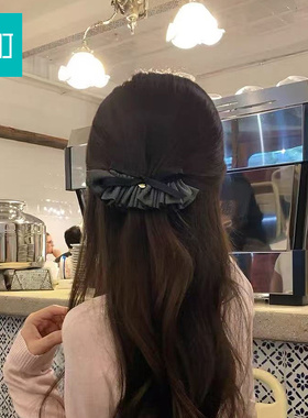畹町褶皱蝴蝶结香蕉夹女高级感后脑勺盘发鲨鱼夹高马尾抓夹发饰