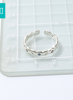 畹町少女彩色戒指开口可调节女小众设计指环轻奢高级感配饰