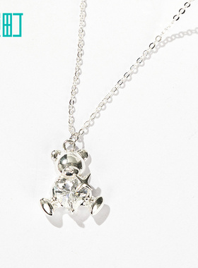 畹町精致小熊项链女轻奢通勤锁骨链ins风简约时尚气质网红吊坠