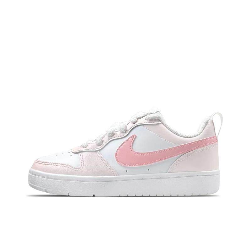 球鞋定制耐克NikeCourtBorough秋季蜜桃乌龙冬季低帮板鞋GS粉白色,淘宝优惠券,粉丝福利购,淘宝优惠卷