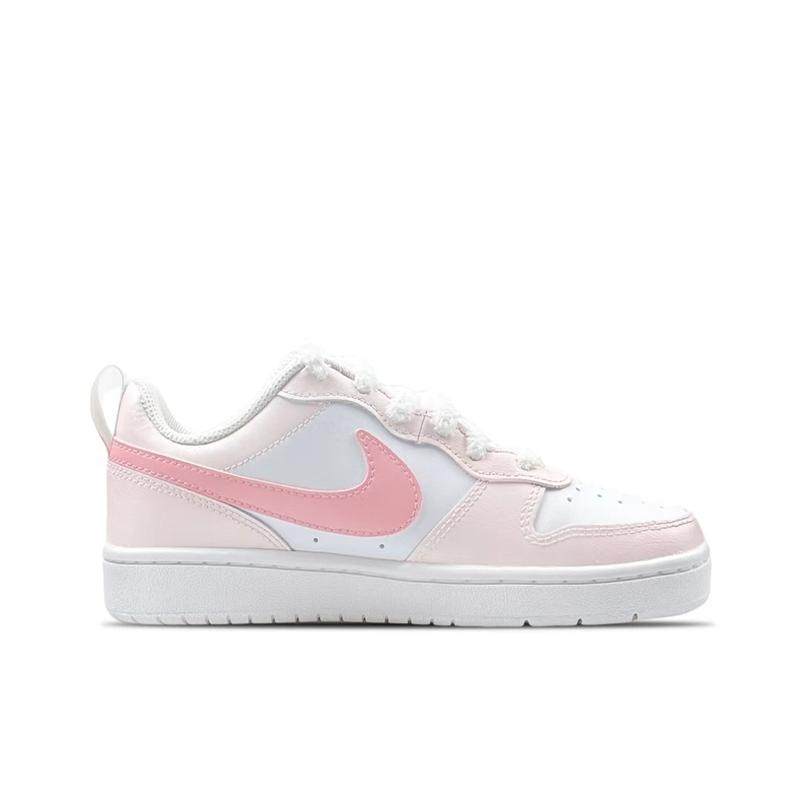 球鞋定制耐克NikeCourtBorough秋季蜜桃乌龙冬季低帮板鞋GS粉白色,淘宝优惠券,粉丝福利购,淘宝优惠卷