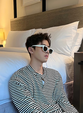 白色墨镜2025新韩系海边旅游墨镜女款高级感简约白色边框太阳镜男