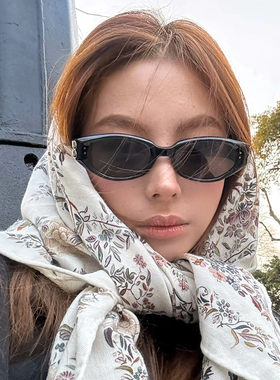 美式复古猫眼墨镜女潮黑色小框高级感小脸显瘦防紫外线太阳眼镜男
