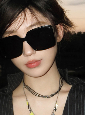 黑色墨镜女潮高级感大框圆脸显瘦