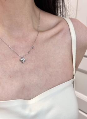 意大利设计师s925纯银项链女轻奢小众四叶草锁骨链送女友生日礼物