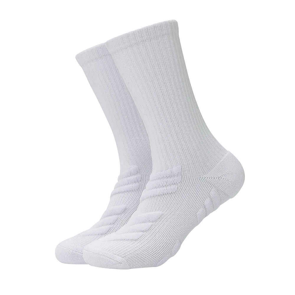 TOMMUP袜子男春夏纯棉纱线中筒男士7a抗菌男生运动毛巾底白色长筒