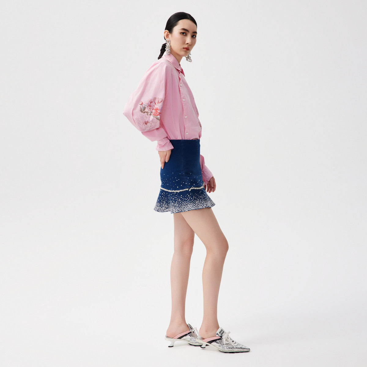 TCH2025秋季新款粉色烫钻长袖衬衫女设计感小众上衣男T72C138003,淘宝优惠券,粉丝福利购,淘宝优惠卷