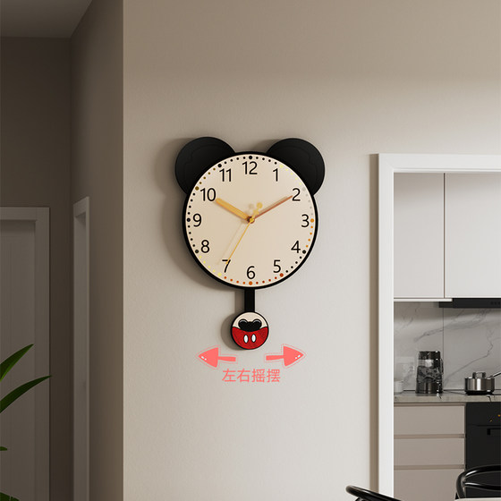 Swinging Silent Living Room Cartoon Perpetual Calendar Wall Clock
