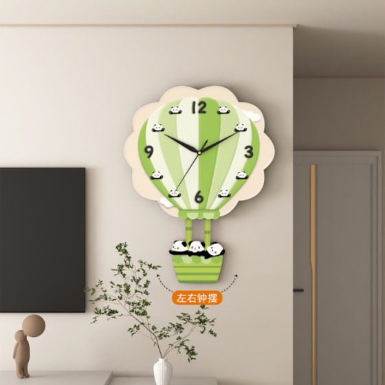 Decorative painting clock with punch-free wall clock