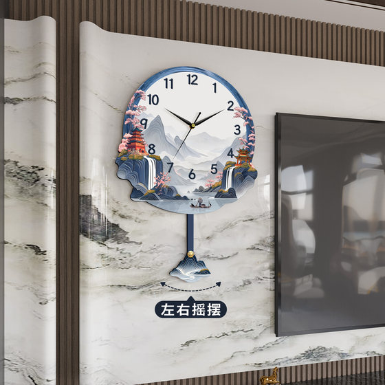 Medieval style landscape painting quartz clock perpetual calendar wall clock