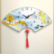 Decorative painting wall clock fan-shaped punch-free perpetual calendar