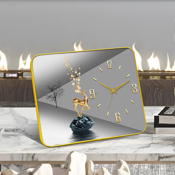 Dilan decorative painting table clock Chinese style clock