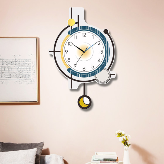 Swing decorative painting wall clock silent new style without punching