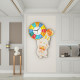 Creative Trendy Rabbit Silent Wall Clock No Punch-Hole Clock