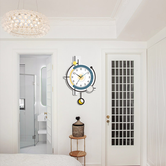 Swing decorative painting wall clock silent new style without punching