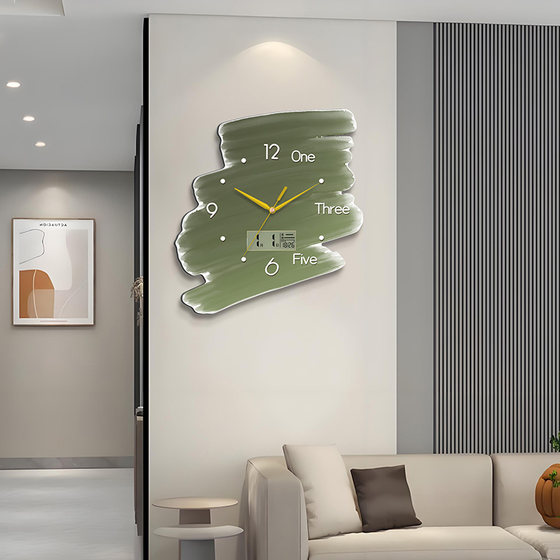 Decorative Painting Creative Lighted Wall Clock Silent No Punching