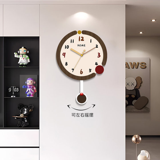 Cream style clock perpetual calendar swing wall clock without punching