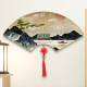 Decorative painting wall clock fan-shaped punch-free perpetual calendar