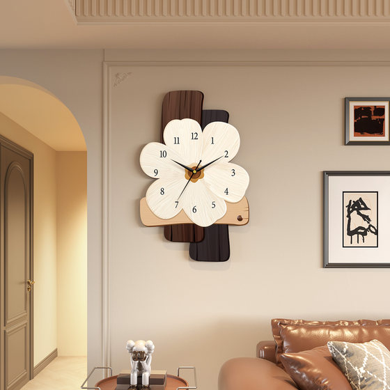 Artistic cream style wall clock without punching hole clock wall clock