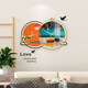 Dilan Wooden Clock Decorative Painting Silent Wall Watch with Wall Sticker