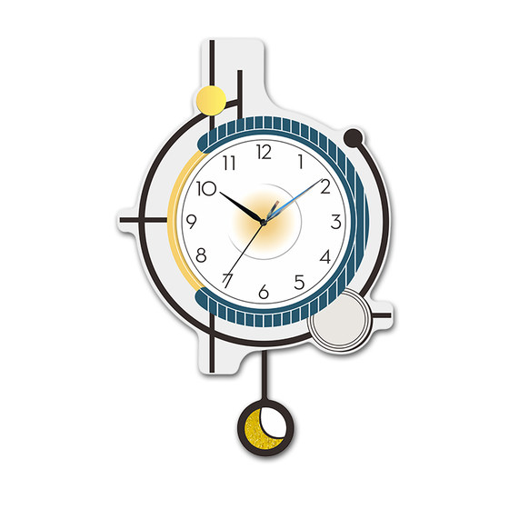 Swing decorative painting wall clock silent new style without punching