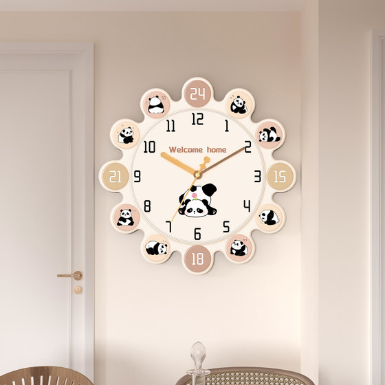 Cream style clock wall clock for living room and home without punching