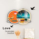 Dilan Wooden Clock Decorative Painting Silent Wall Watch with Wall Sticker