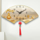 Decorative painting wall clock fan-shaped punch-free perpetual calendar