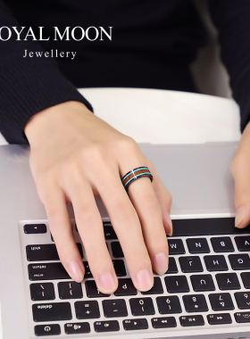 欧美男士戒指ins潮相思木陶瓷