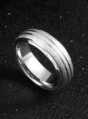 赤月男士钨合金欧美戒指免费刻字