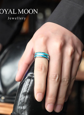 赤月戒指男轻奢欧美风ins小众