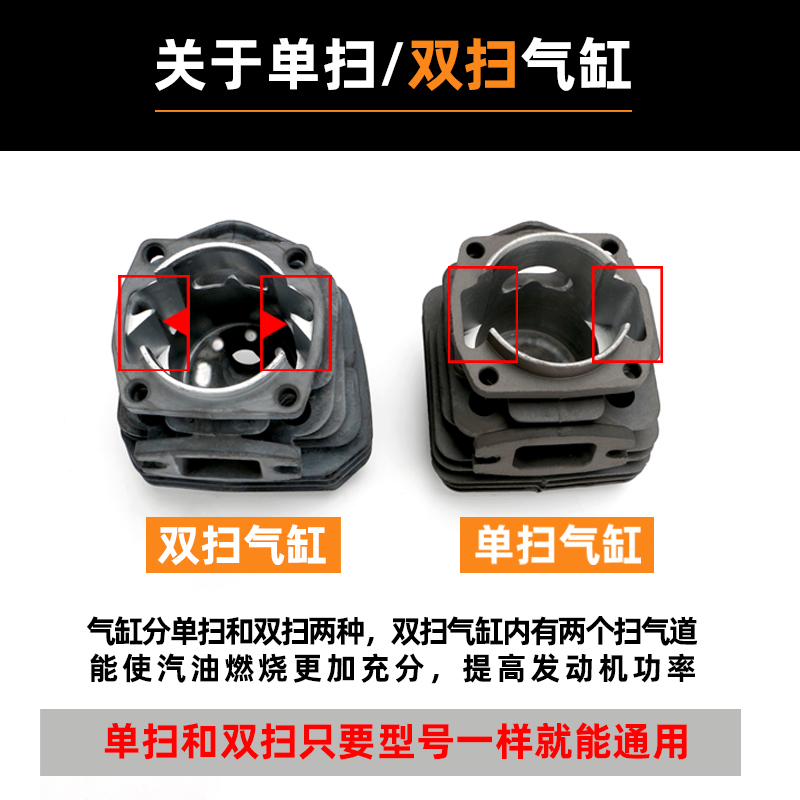 油锯气缸总成双扫单扫正品58汽油锯52汽缸缸套59活塞总成通用配件,淘宝优惠券,粉丝福利购,淘宝优惠卷