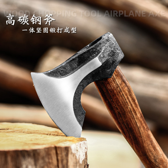 Outdoor long handle ax high manganese steel forged forged woodworking ax