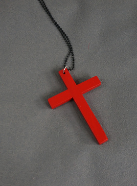 木质彩色十字架原宿风项链亚比