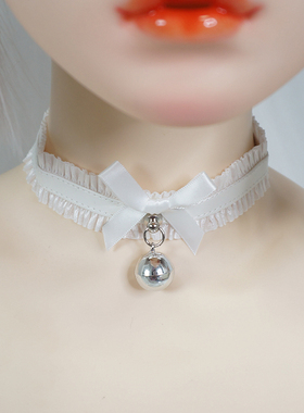 女铃铛水色粉色花边少女项链项圈