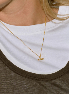 【张予曦同款】Lucy Williams × Missoma金色锆石T型水平项链女