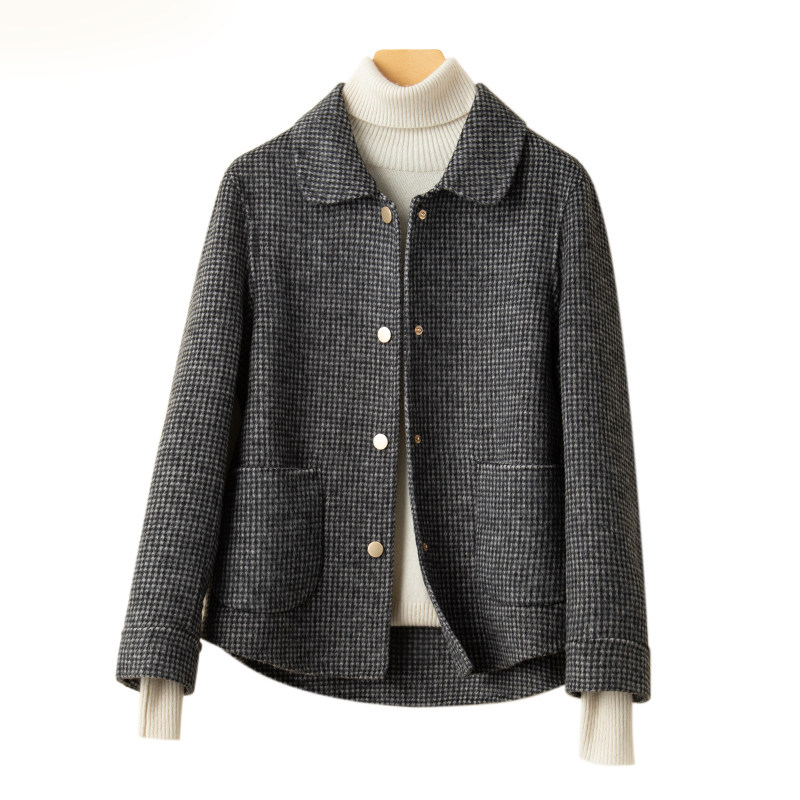 反季双面小个子短款羊毛呢呢大衣 上官慕毛呢外套