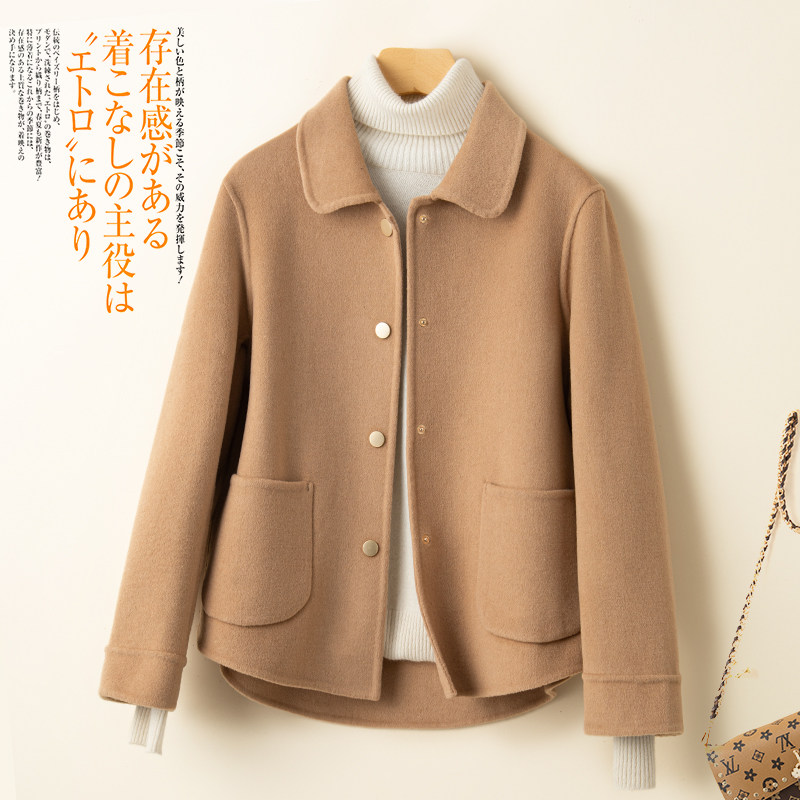 秋冬反季双面短款小个子羊绒大衣 上官慕毛呢外套